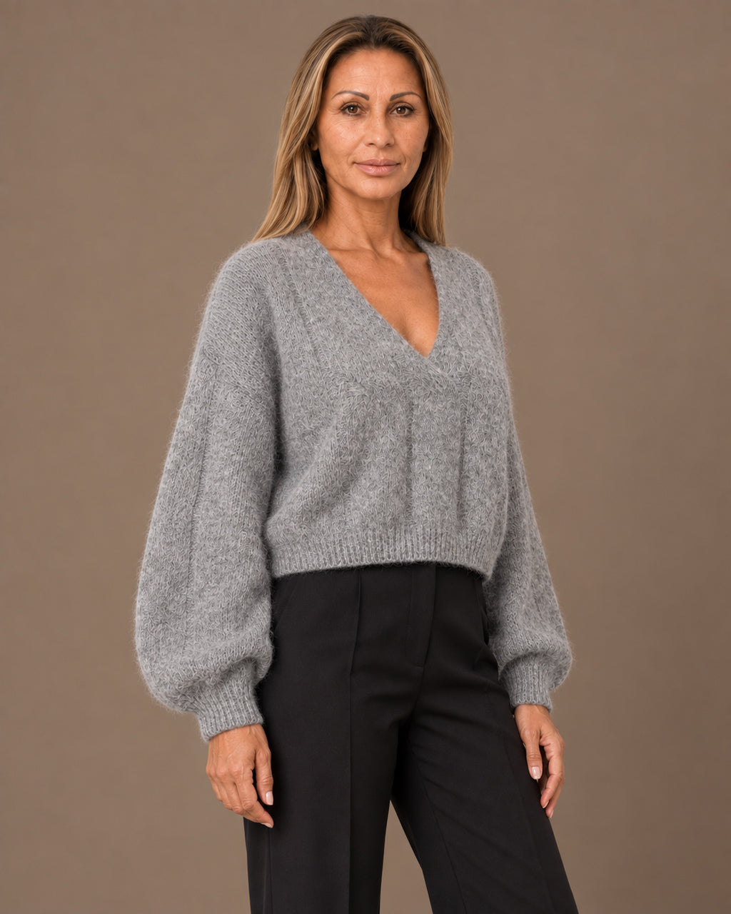 Tiffosi Abbigliamento Maglia corta mélange con scollo a V 