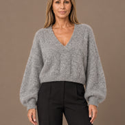 Tiffosi Abbigliamento Maglia corta mélange con scollo a V 