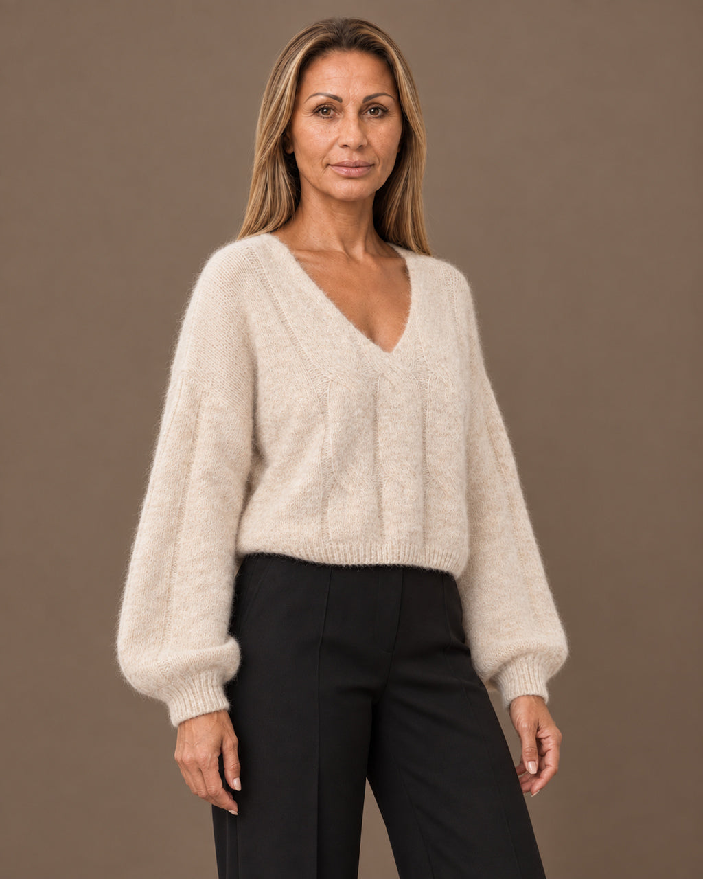 Tiffosi Abbigliamento Maglia corta mélange con scollo a V 