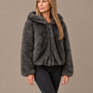 Tiffosi Abbigliamento Giacca corta effetto pelliccia 