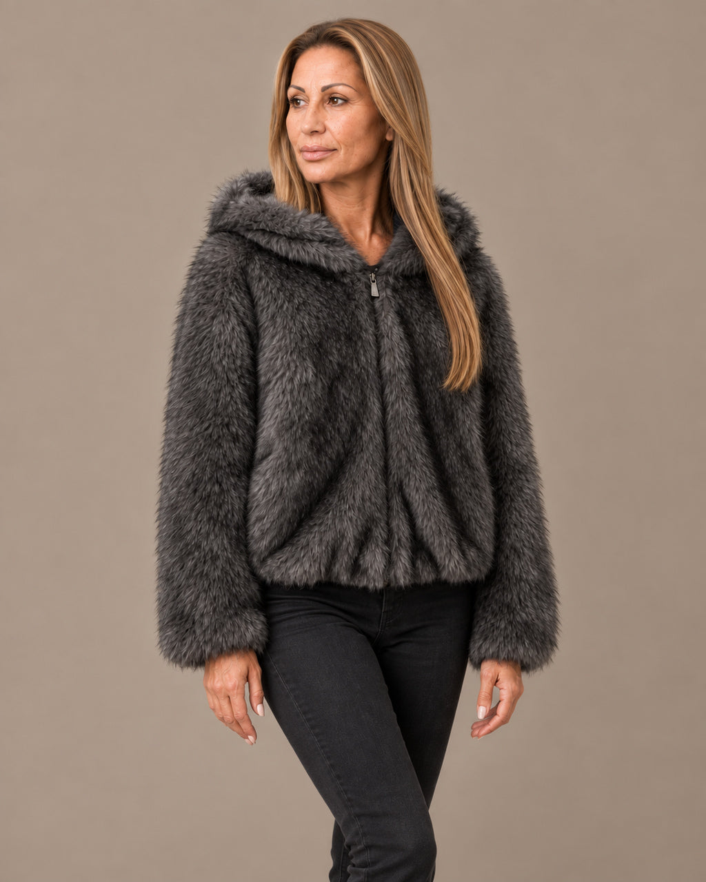 Tiffosi Abbigliamento Giacca corta effetto pelliccia 