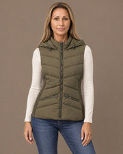 Gilet trapuntato con cappuccio Tiffosi Verde cascata
