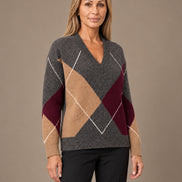 Tiffosi Abbigliamento Maglia con scollo a V e maxi rombi 
