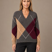 Tiffosi Abbigliamento Maglia con scollo a V e maxi rombi 